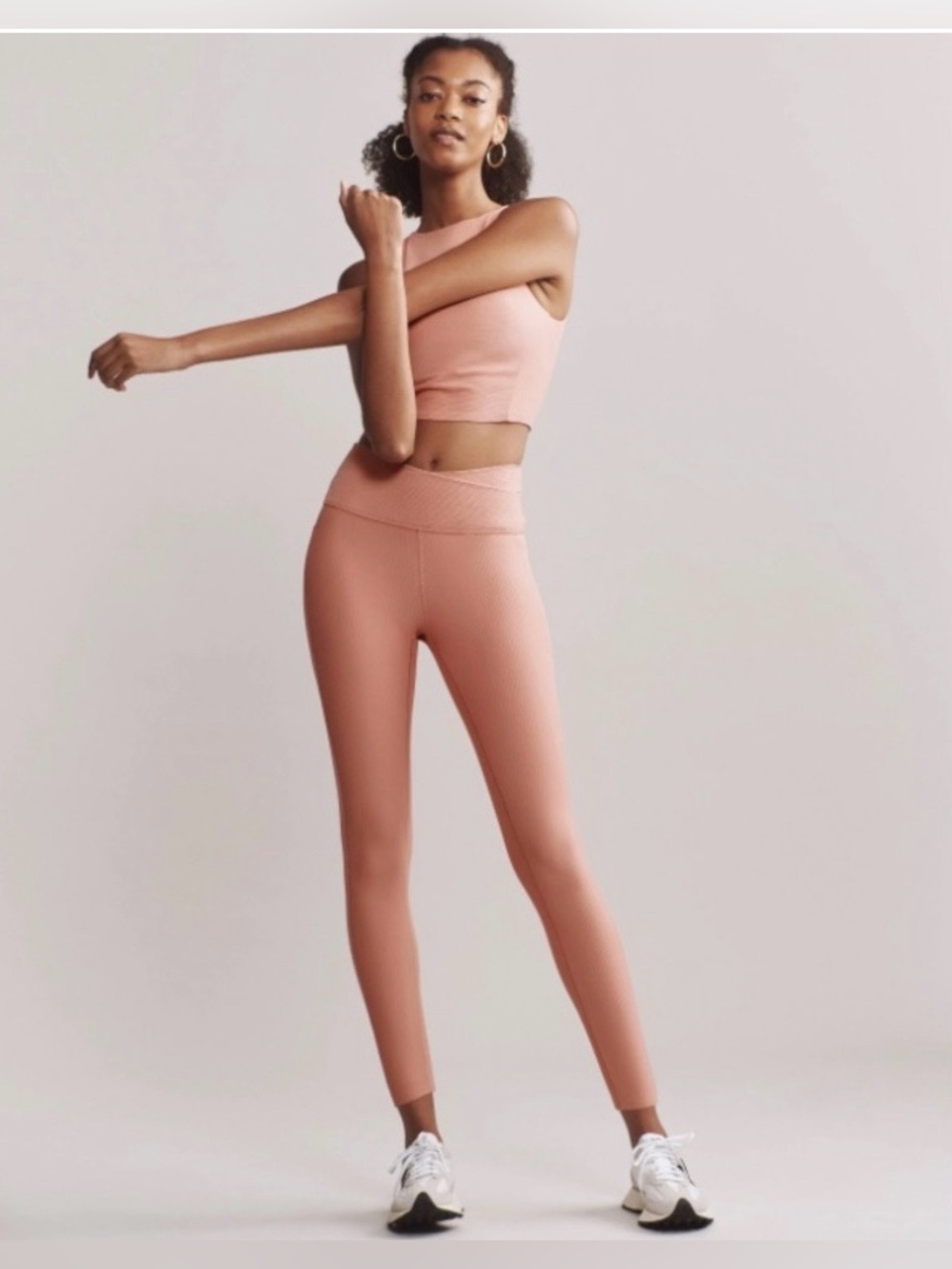 NWOT RHONE Women's Ribbed High-Waist Leggings in Dusty Rose